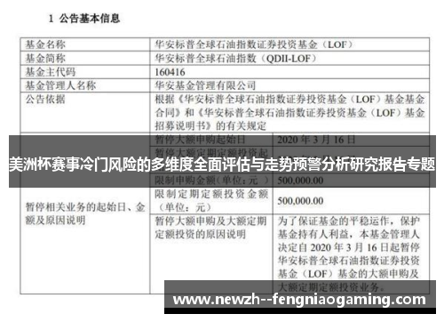 美洲杯赛事冷门风险的多维度全面评估与走势预警分析研究报告专题
